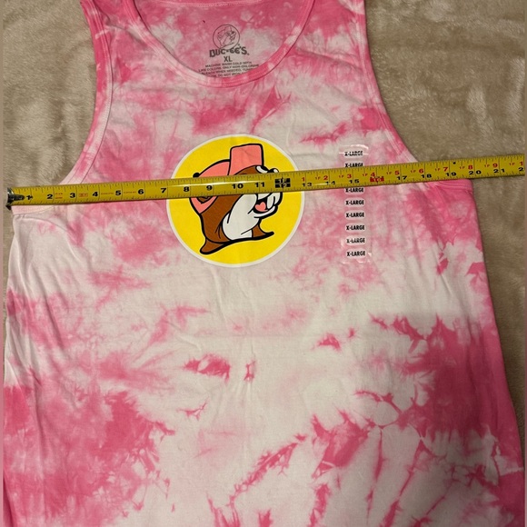NWT Buc-ee's Pink Tie Dye Tank Top Beaver‎ Logo Size XL - Picture 3 of 7